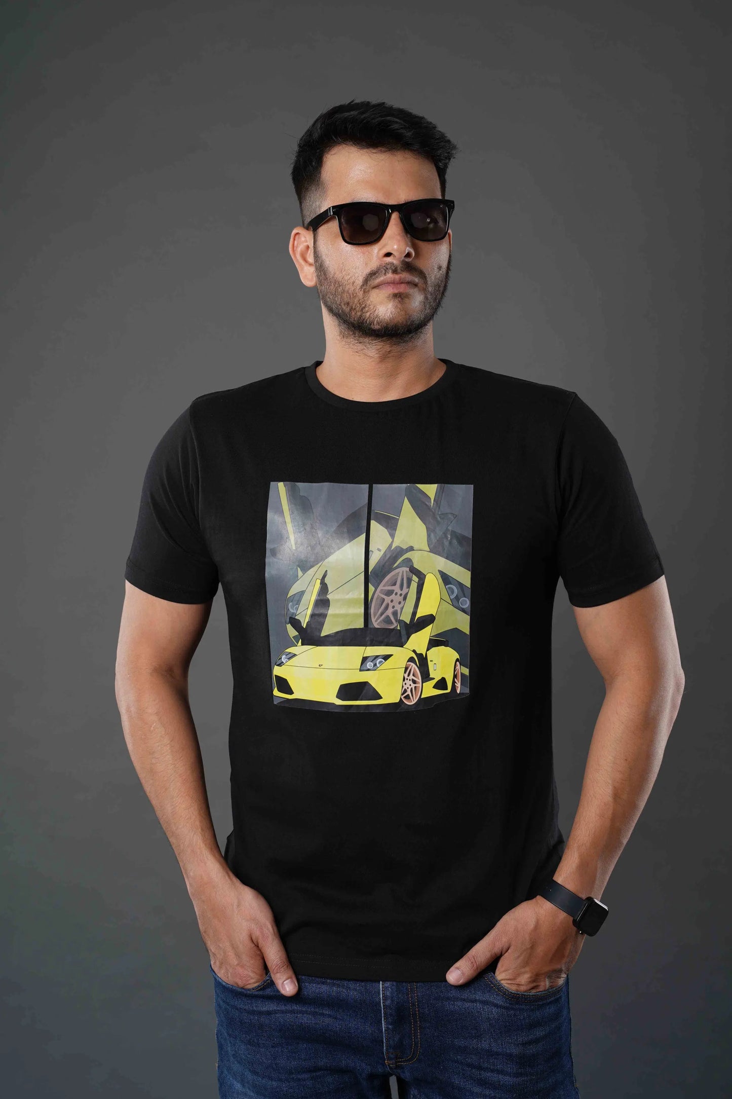 Lamborghini Black graphic T-Shirt