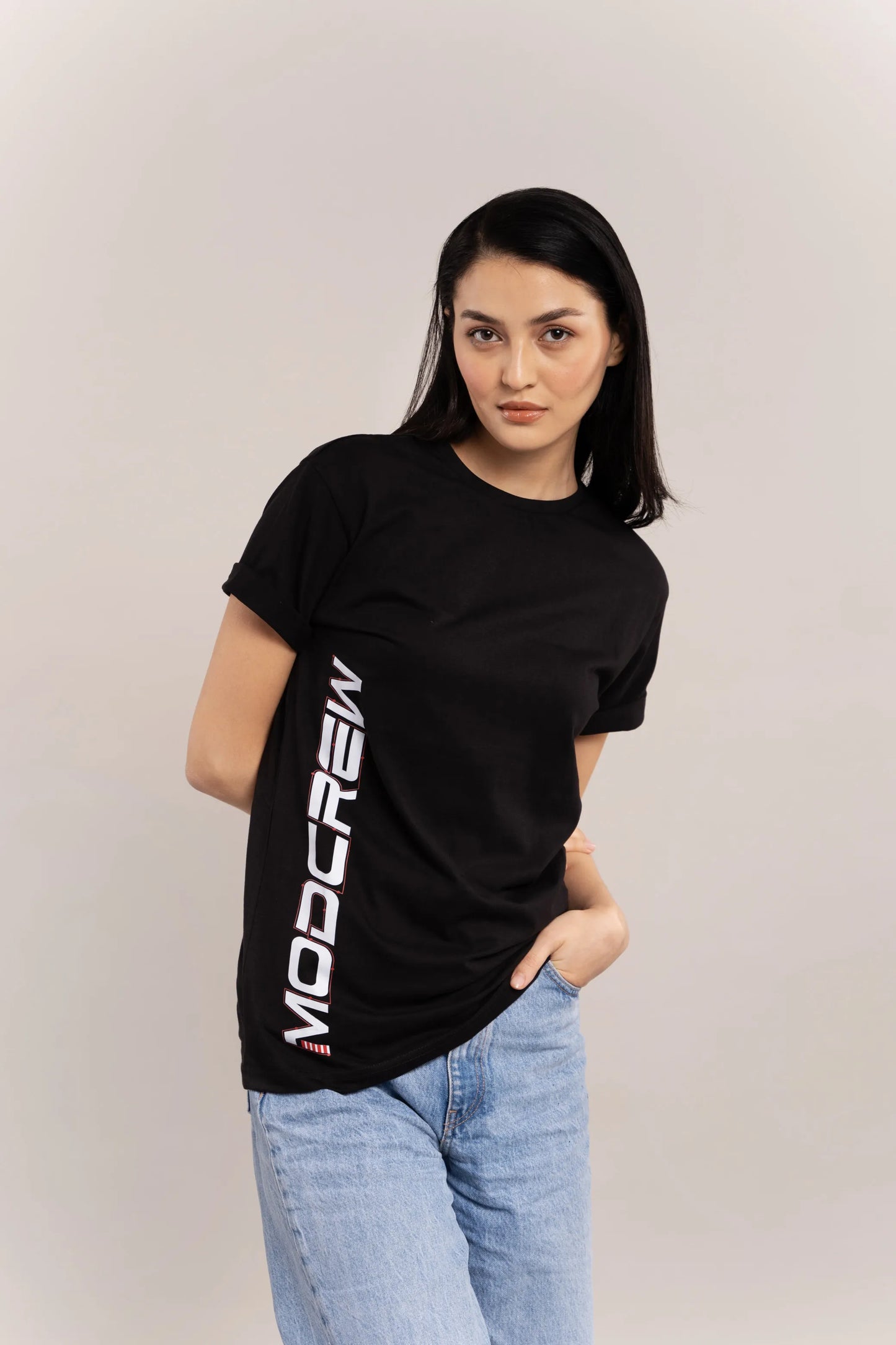 Modcrew black printed T-Shirt